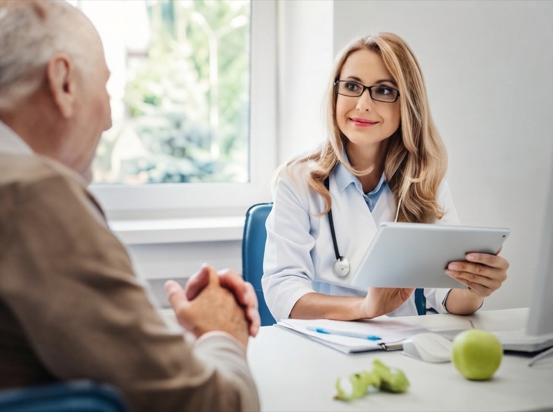 Physician reviewing a personalized plan with an older patient